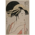 thumbnail image 2 of Kitagawa Utamaro 18x24 Gold Ornate Framed and Double Matted Museum Art Print Titled - The Courtesan Takigawa of Ogiya (From the Series a Selection of Beautiful Women of the East) (C. 1798), 2 of 4