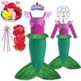 thumbnail image 2 of Disney-vestido de la Sirenita Ariel para niña, ropa de fiesta de carnaval, Cosplay, manga voladora, vestido de baile de cumpleaños, 2024, 2 of 4