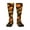 1 Black, variant on Orange Pumpkin print thigh-high socks, crafted for both men and women with a stretchy, high-opaque design perfect for daily wear