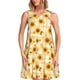 thumbnail image 1 of Fotbe Coffee Plaid Sunflower Vestido de Verano sin Mangas para Mujer – Vestido Midi Línea A, Estilo Camiseta Floral, Vestido Playero Casual y Fluido, 1 of 7