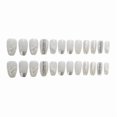 thumbnail image 2 of 24pcs Long White Press On Nails Cute Rhinestone Design Fake Nails Full Coverage, 2 of 3