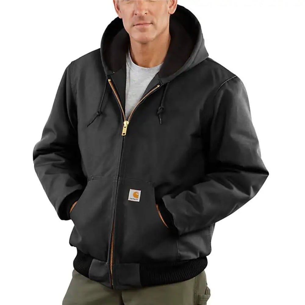 Carhartt 106673-BLK Loose-Fit Firm Duck Insulated Flannel-Lined