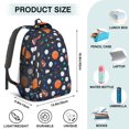 thumbnail image 5 of Football and Basketball Black Pattern Cute School Backpack Bag with Padded Back and Adjustable Shoulder Straps 16.9 X 12.6 X 5.9 Inches, 5 of 5
