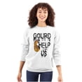 thumbnail image 3 of Funny Halloween Pun Gourd Help Us Sweatshirt for Men or Women Brisco Brands L, 3 of 6
