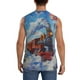 thumbnail image 4 of Fotbe Cartoon Train Hot Air Balloon Men's Camiseta sin Mangas Estampada para Hombres, Playera Casual para Gimnasio, Entrenamiento, Playa-X-Large, 4 of 7