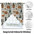 thumbnail image 3 of Swag Curtains Valances for Windows, Vintage Halloween Pattern Short Kitchen Window Curtains Over Sink, Pumpkin Witch Hat Black Cat Cafe Curtains Panel Set Of 2,Rod Pocket, 63 Inches Length, 3 of 8