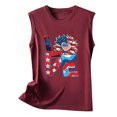 thumbnail image 4 of OAVQHLG3B Summer Tops for Women 4th of July Outfits for Women Patriotic ShirtsWomen's Fashion Round Neck Independence Day Printing Sleeveless Tops, 4 of 4