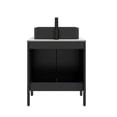 thumbnail image 4 of 24" Sturdy Compact Freestanding Cabinet, Bathroom Storage Unit with Soft Close, Modern Small Bathroom Vanity with Ceramic Sink for Bathroom Use, Black,White, 4 of 7