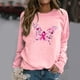 thumbnail image 1 of ICHUANYI Clearance Breast Fashion Women's Casual Long Sleeve Printed Ladies Short Sweatshirts Tops(Pink, L) ICHUANYI WER2023081207637, 1 of 7