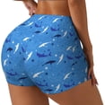 thumbnail image 1 of Balery Cute Shark Pantalones cortos de entrenamiento estampados para mujer, sin costuras, ajustados, para gimnasio, yoga, correr, deportes, ejercicio activo, fitness.-XX-Large, 1 of 8