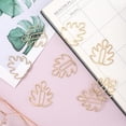 thumbnail image 7 of 40pcs Monstera Leaf Paper Clips, Shiny Leaf Shape Bookmark Paperclip, Mini Cute Page Markers Office Supplies for Planner Notebooks Scrapbooks File Organizer Gift Wrapping Decoration- Gold$$Office, 7 of 7