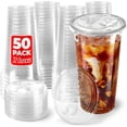 thumbnail image 1 of Vasos de plástico Shop Square de 950 ml con tapas para sorbos sin pajitas (paquete de 50), 1 of 7