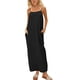 thumbnail image 1 of Vestido largo ReachMe de lino para verano con tirantes finos, negro, 1 of 4