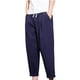 thumbnail image 2 of Pantalones largos para hombre, pantalones casuales, versátiles, de lino y algodón, pantalones holgados, pantalones de pierna recta de moda, pantalones para hombre, 2 of 4