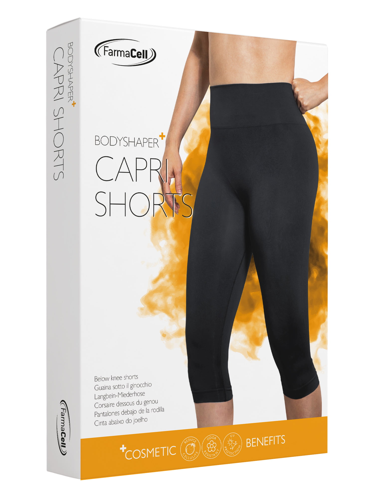 FarmaCell BodyShaper 604Y (Black, XL) Capri Leggings for Women, Anti  Cellulite, Shapewear, Slimming 3/4 leggings, Shaping, Mid Waist 