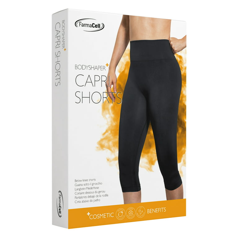 FarmaCell BodyShaper 604Y (Black, 3XL) Capri Leggings for Women, Anti  Cellulite, Shapewear, Slimming 3/4 leggings, Shaping, Mid Waist