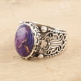 thumbnail image 2 of NOVICA Men's composite turquoise ring, 'Masculine Royalty', 2 of 7