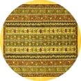 thumbnail image 1 of Ahgly Company Indoor Round Abstract Yellow Modern Area Rugs, 8' Round, 1 of 4