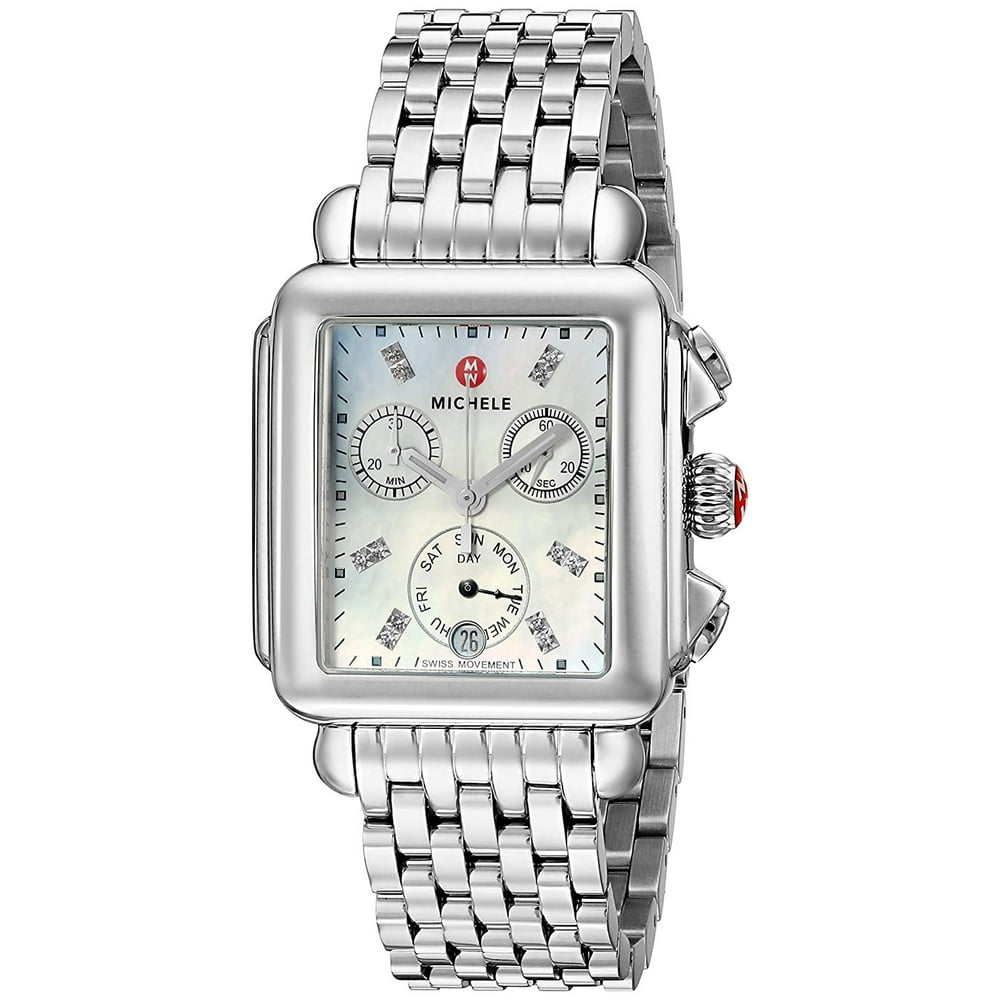 MICHELE Michele Deco Chronograph Day/Date Stainless Steel Diamonds