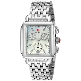 Michele Deco Chronograph Day/Date Stainless Steel Diamonds Womens Watch MWW06P000014