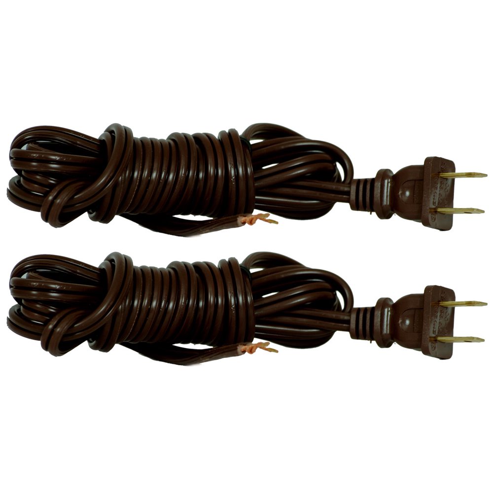 Royal Designs Brown 8 Foot Replacement Lamp Cord with Molded Plug SPT