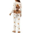 thumbnail image 5 of DISNIMO Highland Cow Sunflower Printed Womens Pajamas Set Maple Leaves Print Two Piece Pj Sets Soft Comfy Sleepwear with Pocket Long Sleeve Lounge Set Round Neck Nightwear with Long Pants, L, 5 of 7
