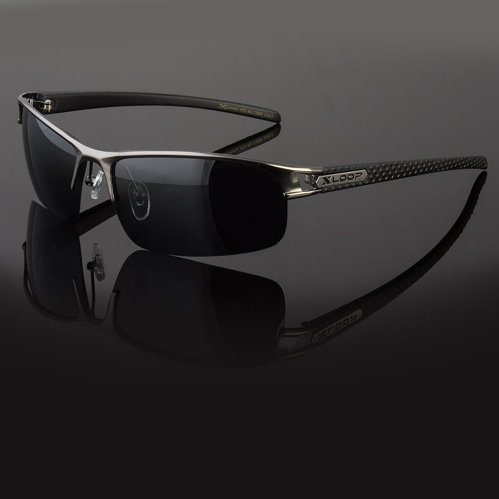 Sunny Shades Metal Men Polarized Sunglasses Sport Wrap Around Driving