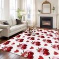 thumbnail image 2 of Red Cherry Area Rugs 6'x9', Washable Small Throw Rugs for Kitchen Dining room, Watercolor Cherries Love Heart Farmhouse Indoor Outdoor Rug Non-Slip Low Pile Carpet Runner Reversible Floor Mats, 2 of 8
