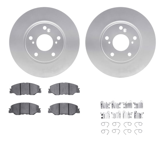 Dynamic Friction Company Front Geospec Brake Rotors with 5000 Advanced Brake Pads includes Hardware 4512-59193