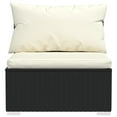 thumbnail image 2 of vidaXL 4 Piece Garden Lounge Set with Cushions Black Poly Rattan, 2 of 5