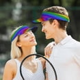 thumbnail image 4 of Yiaed Colorful Glitter Rainbow Print Sport Sun Visor Hats Adjustable Empty Top Baseball Cap Cotton Ball Caps for Women and Men, 4 of 5