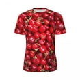 thumbnail image 4 of T Shirt For Men Red Cherries Print Sportswear Summer Sweet Fruit Aesthetic Hippie Tee Shirt For Men, 4 of 7