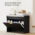 thumbnail image 4 of HOMCOM Shoe Bench with Padded Seat Cushion and Flip-Drawer, Entryway Bench Holds up to 265lb, 24.4x10.2x18.7 Inches, Black, 4 of 9