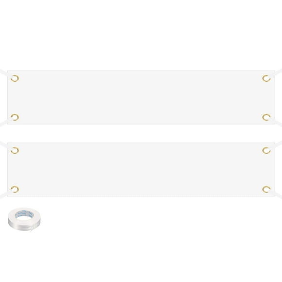 Pancartas en Blanco de Vinilo Uxcell para Decorar 2'x10' Pancarta Blanca de Sublimación, 2 Pcs