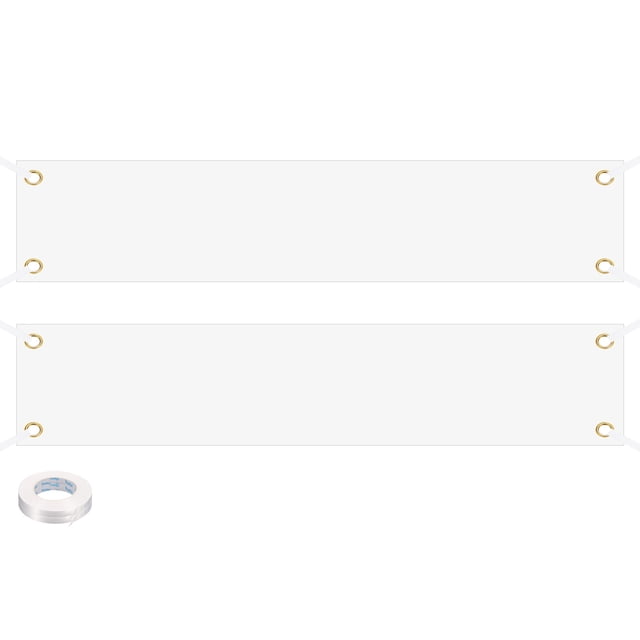 Pancartas en Blanco de Vinilo Uxcell para Decorar 2'x10' Pancarta Blanca de Sublimación, 2 Pcs