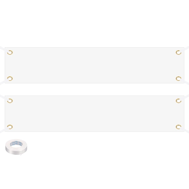 Pancartas en Blanco de Vinilo Uxcell para Decorar 2'x10' Pancarta Blanca de Sublimación, 2 Pcs