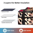 thumbnail image 2 of Rose Leopard Large Capacity Double Layered Insulated Lunch Bag with Two Compartments | Refrigerated Meal Bag for Hand-Carrying | 7.1x11.4x16.1 inches | Lunch Bags, 2 of 6