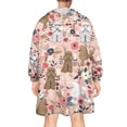 thumbnail image 2 of Poodle Dog and Flower Floral Wearable Oversized Blanket,Wearable Blanket Hoodie for Adults,Cozy Hooded Blankets with Super Pockets,Super Warm Fuzzy Pullover for Women & Men, 2 of 6