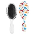 thumbnail image 2 of Modern Dinosaur Hair Comb - Anti-Frizz & Scalp Massage, Abstract Dino Print, Suitable for Long & Thick Hair, 2 of 5