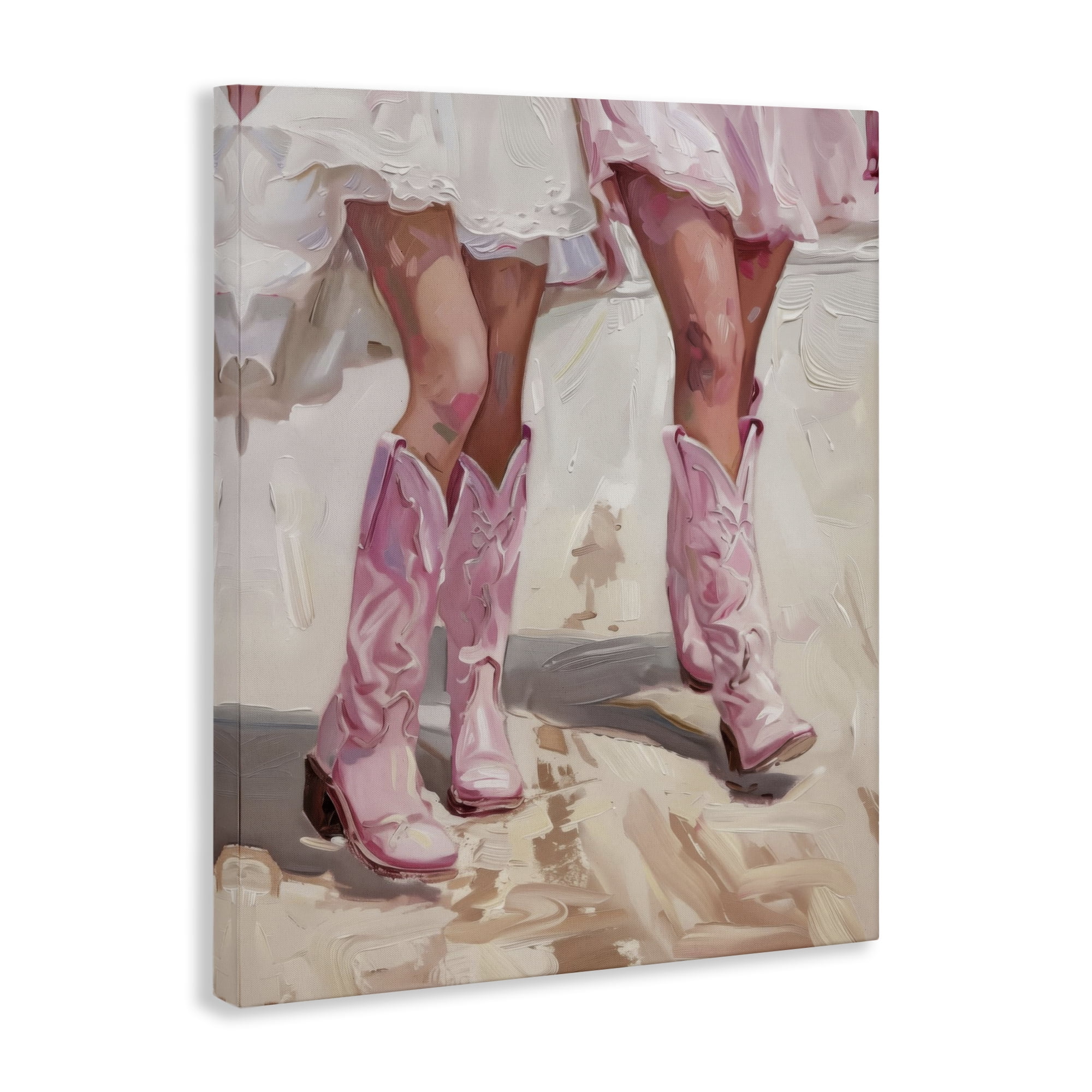 Stupell Industries Coastal Cowgirls Stepping People Painting Wrapped Canvas Art Print Wall Art, 30 x 40