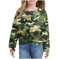 thumbnail image 2 of MKOSPLRT Camo Pullover Tops for Girl Long Sleeve Crop Tops Crew Neck Twist Hem Tunic Shirts Loose Fit Blouses Trendy Sweat Shirts, 2 of 6
