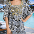 thumbnail image 4 of Miss Lavish London Caftans for Women Summer Ladies Long Kimono Maxi Style Kaftans Dress for Regular to Plus Size Maxi Dress, Black, One Size, 4 of 6