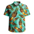 thumbnail image 4 of Byoo Little Boy Beach Button-Up Shirt Pineapple Graphic Short Sleeve Loose Fit Tee Shirt,Mint Green, 4 of 5