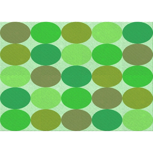 Ahgly Company Machine Washable Indoor Rectangle Transitional Emerald Green Area Rugs, 8' x 12'