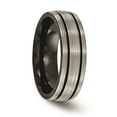 thumbnail image 4 of Diamond2Deal Black Ti Grooves and Textured Lines 7mm Men's Band Size 6.5, 4 of 6