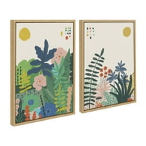Kate and Laurel Sylvie Zen Garden 1 and 2 Framed Canvas Wall Art Set by Kelly Knaga, 2 piece 18x24 Natural, Modern Bright Colorful Nature Art for Wall Home Decor