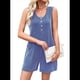 thumbnail image 3 of Mono Informal de Verano para Mujer, Sin Mangas, con Rayas Contrastantes y Bolsillos Azul Marino M, 3 of 10
