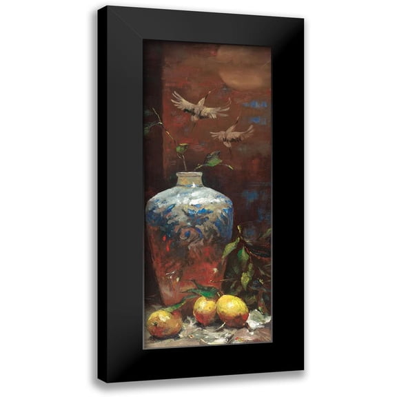 Unknown 8x14 Black Modern Framed Museum Art Print Titled - Oriental Vase Panel I