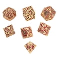 thumbnail image 3 of Juego de dados de juego de mesa de 7 uds, dados poliédricos divertidos grabados portátiles de Metal sólido para fiesta rojo, 3 of 9