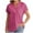 Hot Pink, variant on ZQUUVOU Women's Casual Short Sleeve Shirt Cotton Linen V-Neck Botton Down Solid Color Shirt Top Blouse With Pockets Black